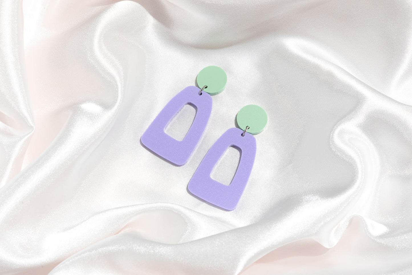 Pastel Geometric Dangles: Mint/Lavender