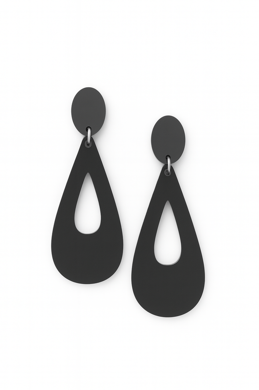 Acrylic Teardrops: Matte Black