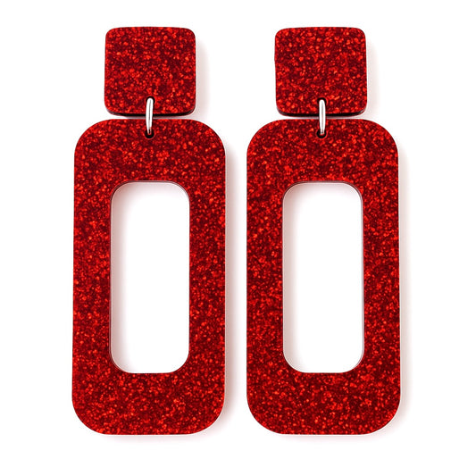 Red Glitter Acrylic Rectangles