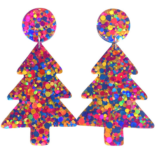 Acrylic Christmas Tree Dangles: Confetti