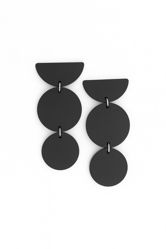 Acrylic Teardrops: Geometric Black
