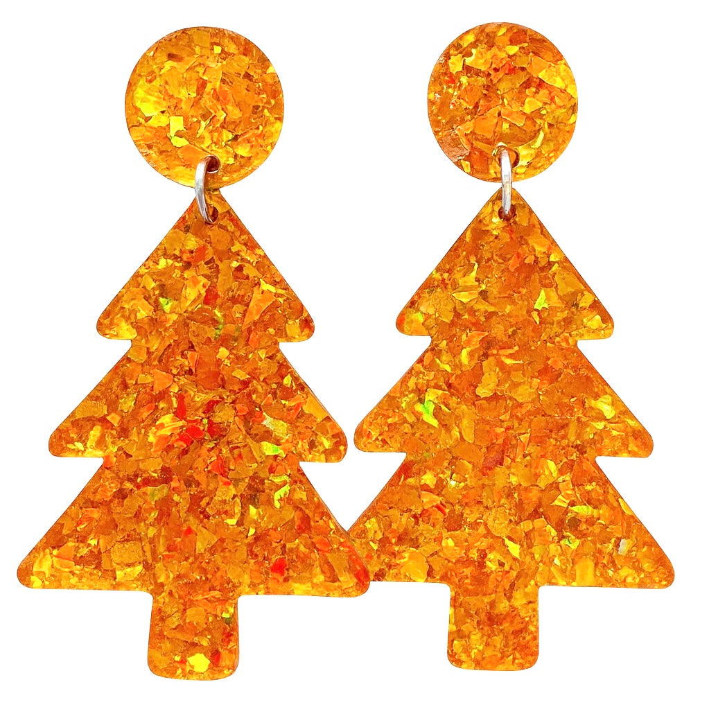 Acrylic Christmas Tree Dangles: Amber