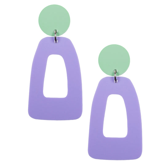 Pastel Geometric Dangles: Mint/Lavender