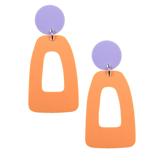 Pastel Geometric Dangles: Lavender/Orange
