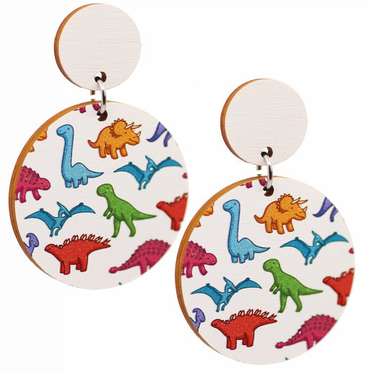 Dinosaur Wood Dangles